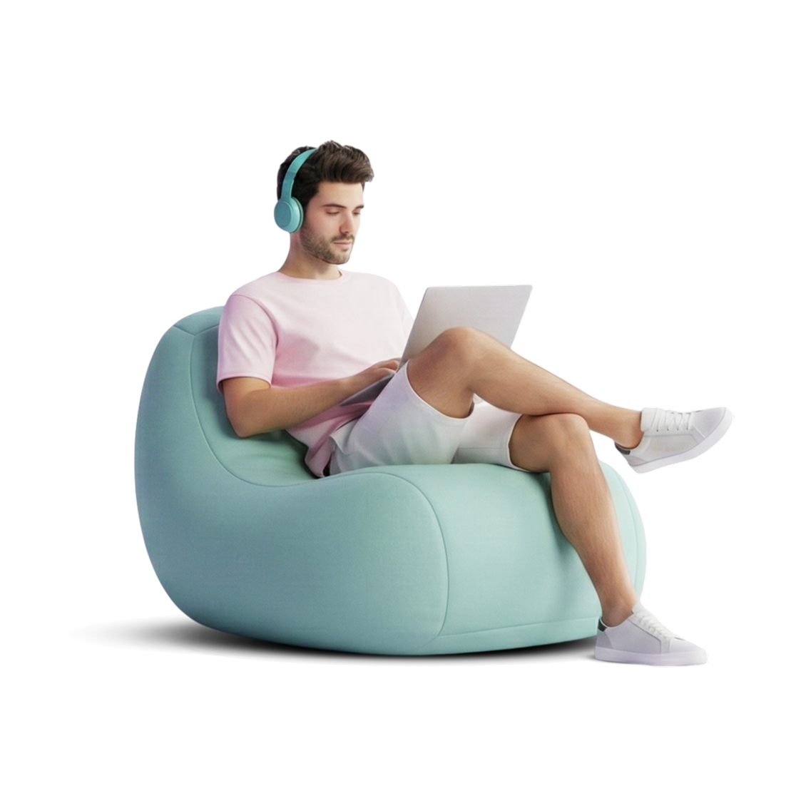 Student on bean bag